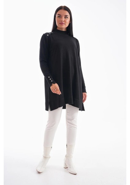 Düğme Detaylı Vanezya Tunik