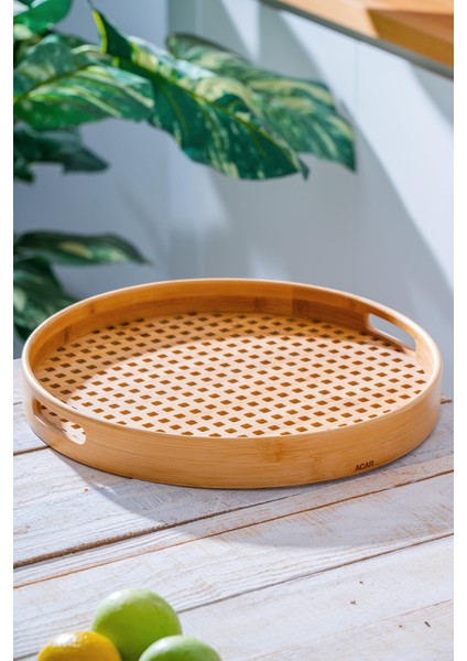 Bambu Sunum Tepsi - 40 Cm