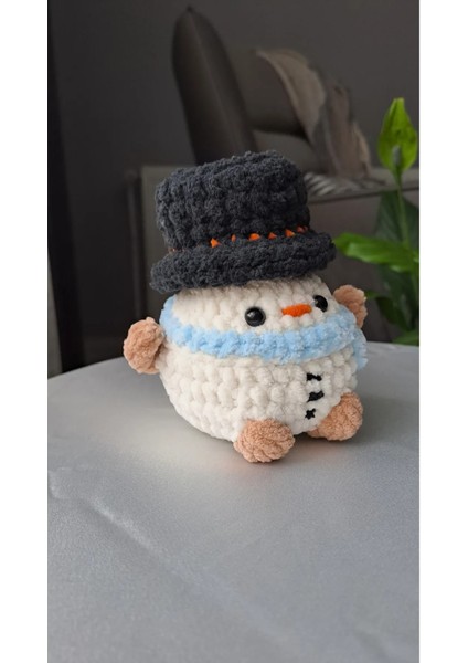 Amigurumi Peluş Kadife Kardan Adam - Yılbaşı Hediyelik