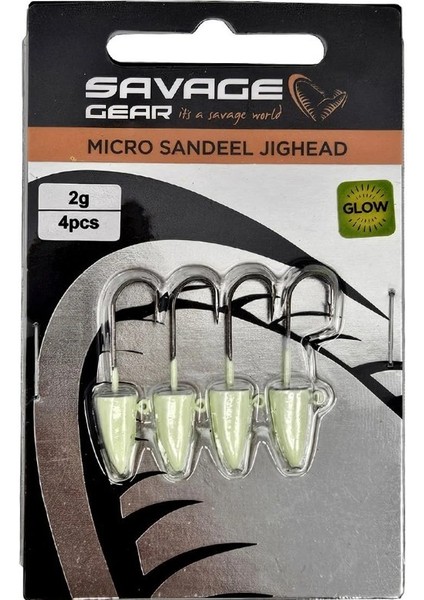 Sg Lrf Micro Sandeel Jighead 2 gr #8 4AD Glow