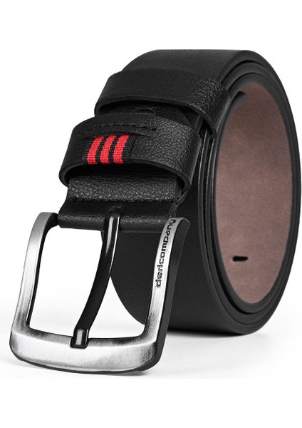 Erkek Suni Deri Siyah Kot Kemer 112033