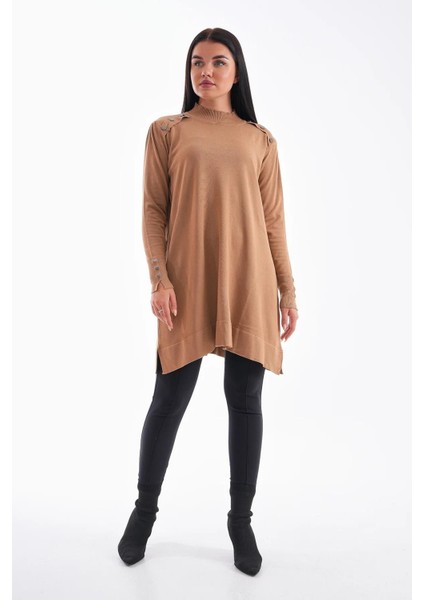 Düğme Detaylı Vanezya Tunik