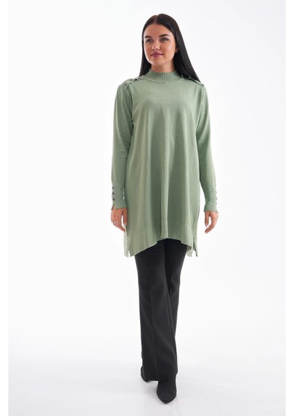 Düğme Detaylı Vanezya Tunik