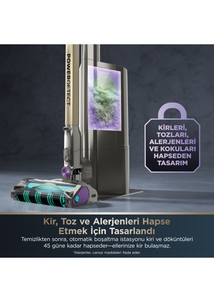 Powerdetect Clean&empty Pet Başlıklı Şarjlı Dikey Süpürge