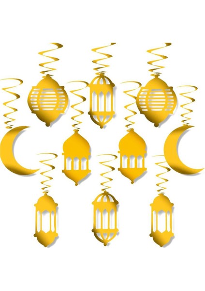 Siyah Gold Lüks Hoşgeldin Ramazan Temalı Stickerlı Ledli Süsleme Seti (Paket:1)