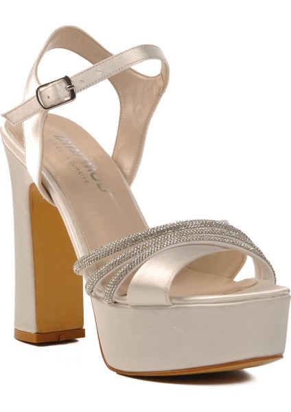 Sedef Saten Kadın Topuklu Ayakkabı