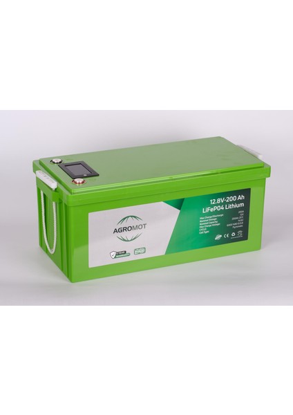 200AH 12.8V Volt LCD Ekran & Bluetooh Lityum Akü (Lifepo4)