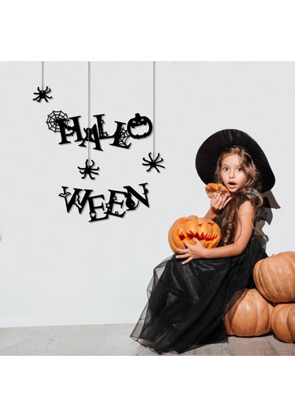 Halloween 5'li Set - Cadılar Bayramı Parti Metal Duvar Dekoru