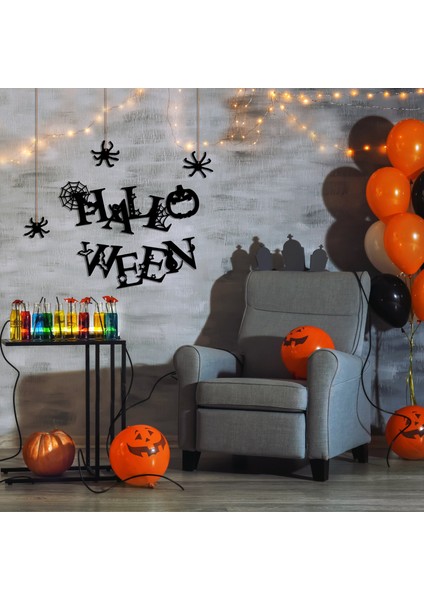 Halloween 5'li Set - Cadılar Bayramı Parti Metal Duvar Dekoru