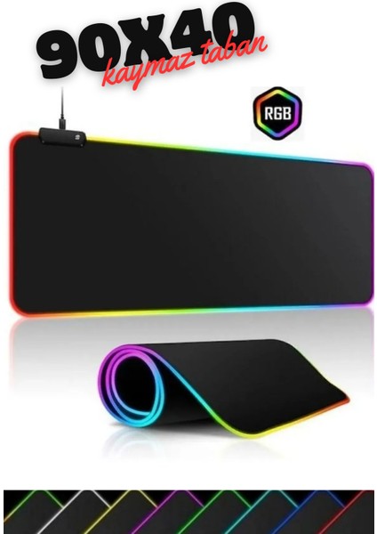 Rgb Mouse Pad LED Işıklı Speed Yüzey Siyah Renk Gaming Mouse Pad 90X40CM