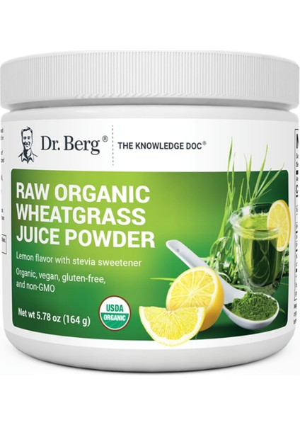 Usda Certified Raw Organic Green Powder Superfood (60 Servings) - Raw Wheatgrass, Chlorophyll, Trace Minerals & Natural Enzymes