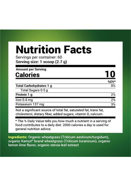 Usda Certified Raw Organic Green Powder Superfood (60 Servings) - Raw Wheatgrass, Chlorophyll, Trace Minerals & Natural Enzymes fırsatları