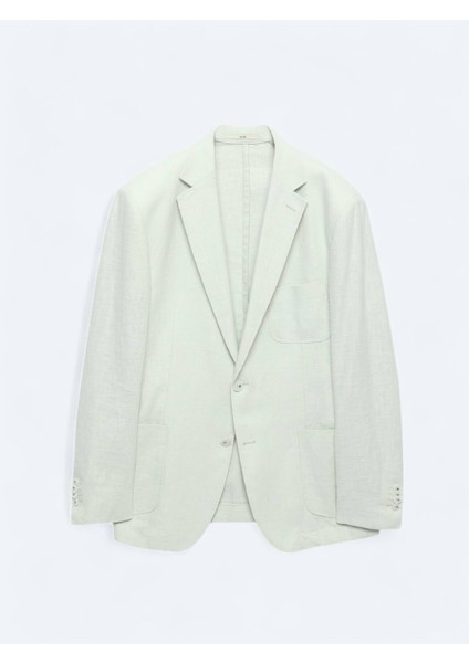 Nil Yeşili Düz Modern Fit Ceket