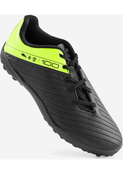 Çocuk Halı Saha Ayakkabısı / Futbol Ayakkabısı - Siyah / Sarı - 100 Turf Beden: 38 Stokta Mevcut
