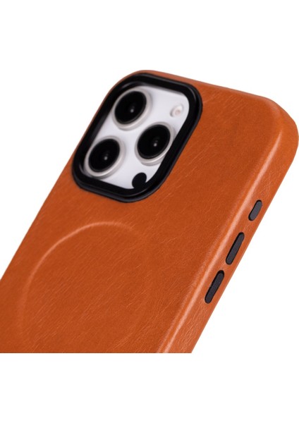 Apple iPhone 16 Pro Max Uyumlu, Hakiki Deri, El Yapımı Kılıf, Gölgeli Taba