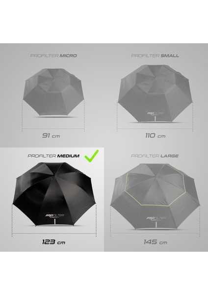 Profilter Golf Şemsiyesi - Medium - Inesıs - Siyah indirimleri