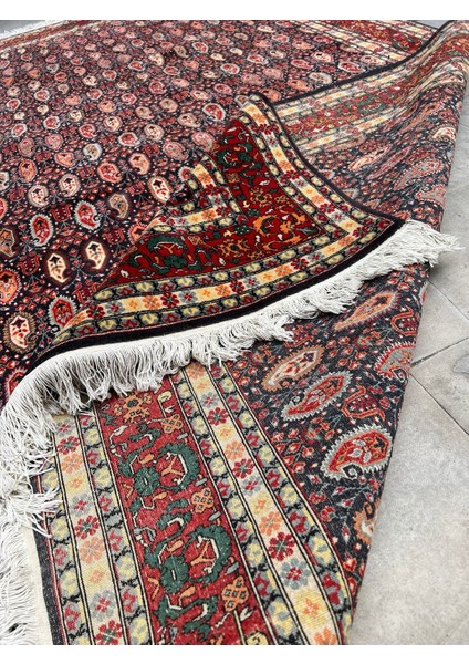 187X324 cm Muhteşem El Yapımı Halı, Mükemmel Vintage El Dokuma Yün Halı, Salon Için Kırmızı Dekoratif Halı modelleri
