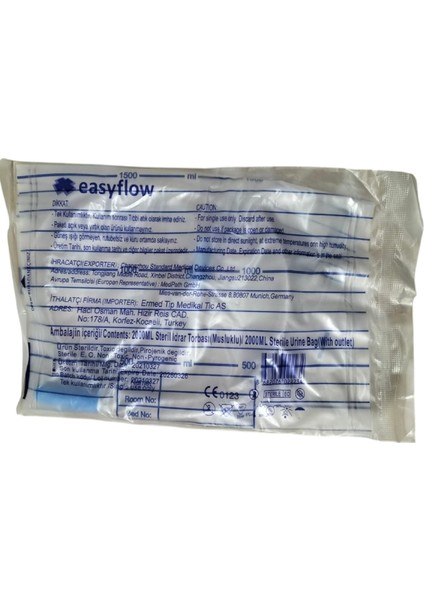 Musluklu Steril İdrar Torbası 2000 ml 15'li Paket
