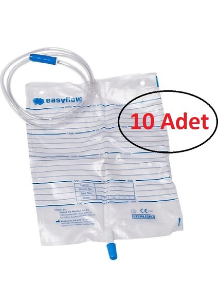 Musluklu Steril İdrar Torbası 2000 ml 10'lu Paket