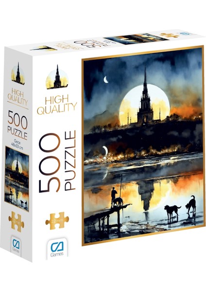 Gece 500 Parça 2,2mm Kalınlık 33X48CM Profesyonel Hobi Puzzle Yapboz Serisi