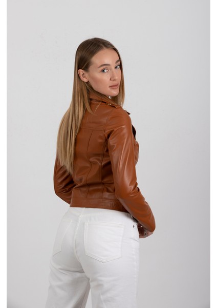 Mamba Kadın Deri Ceket - Kahverengi, L-40 fiyatları