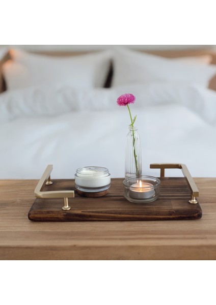 Ahşap Mat Altın L Dizayn 30X20 cm Tepsi fiyatları