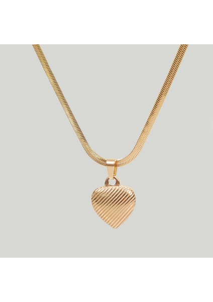 Çelik Kadın Kolye, Kalpli Üç Boyutlu, Gold Renk, NO:166 fiyatları