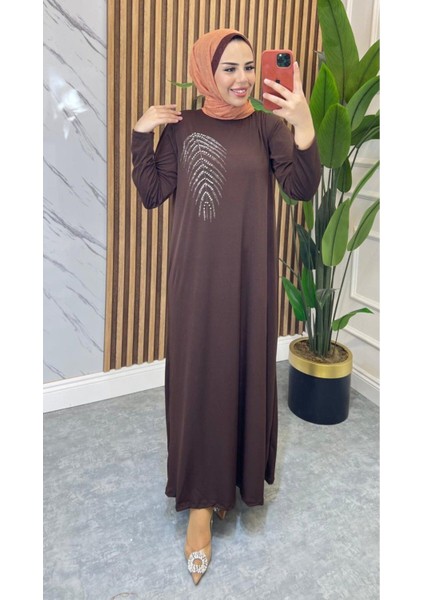 Palmiye Taş Desen Sandy Elbise