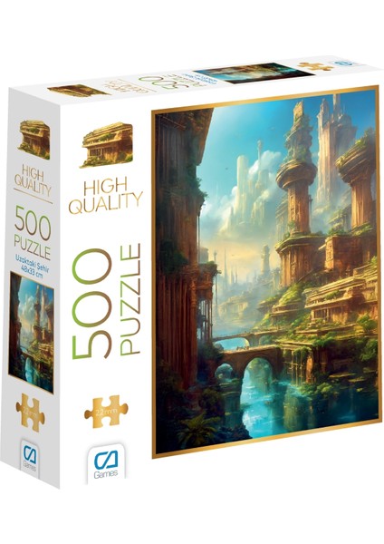 Uzaktaki Şehir 500 Parça 2,2mm Kalınlık 33X48CM Profesyonel Hobi Puzzle Yapboz Serisi