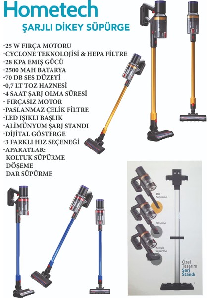 T20 Kablosuz Dikey Süpürge- Gold