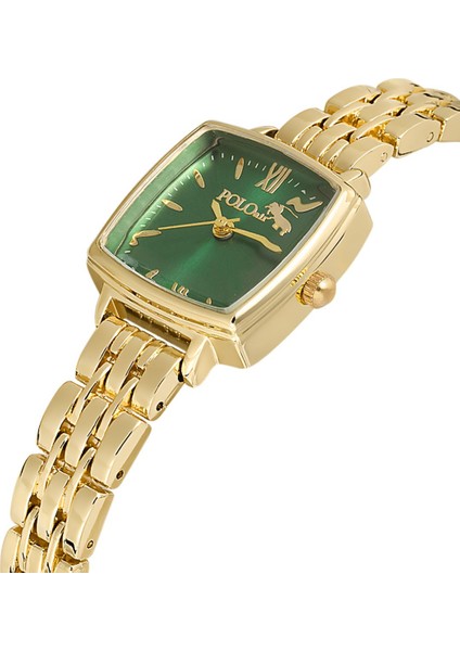 Vintage Kadın Kol Saati Gold Yeşil PL-1495B3X