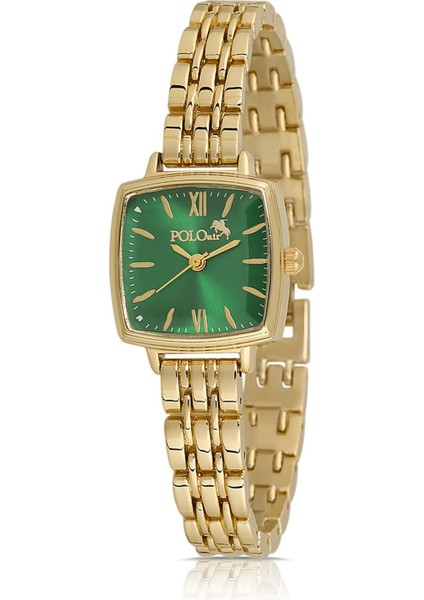Vintage Kadın Kol Saati Gold Yeşil PL-1495B3X