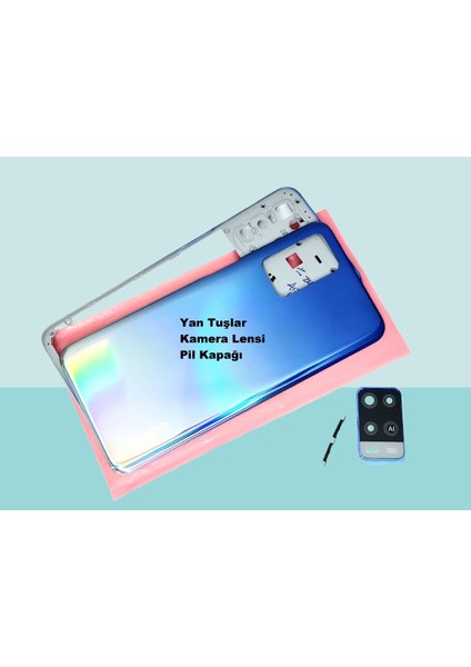 Oppo A54 Uyumlu FULL KASA Arka Kapak Batarya Kapağı - MAVİ