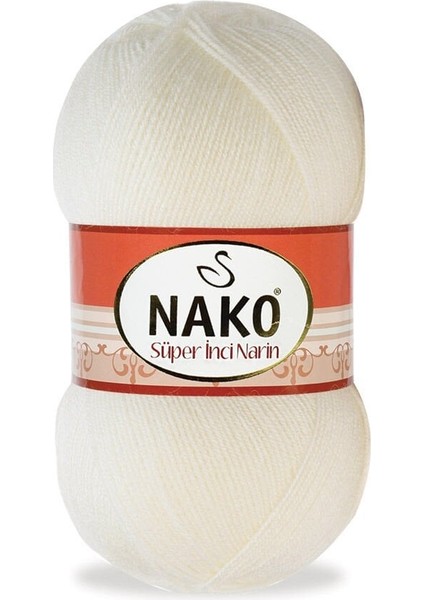 Süper Inci Narin 300 Ekru (5 Adet) Örgü Ipi