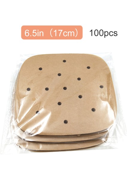 17CM Tarzı Mutfak Için Hava Fritözü Buhar Tabakaları Premium Delikli Odun Hammaddeli Kağıtlar Yapışmaz Pişirme Sepeti Mat Fırın Araçları (Yurt Dışından)