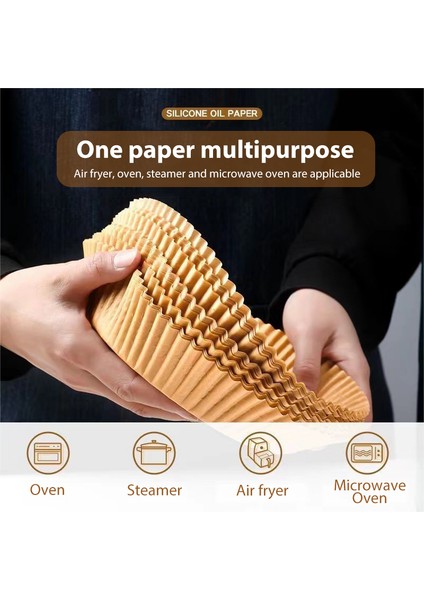 5 Adet Kahverengi 16X4.5CM Tarzı Ev Kullanımı Için Hava Fritözü Kağıt Fırın Yağ Geçirmez ve Yağı Emen Kağıt - Hava Fritözü Aksesuarları (Yurt Dışından)