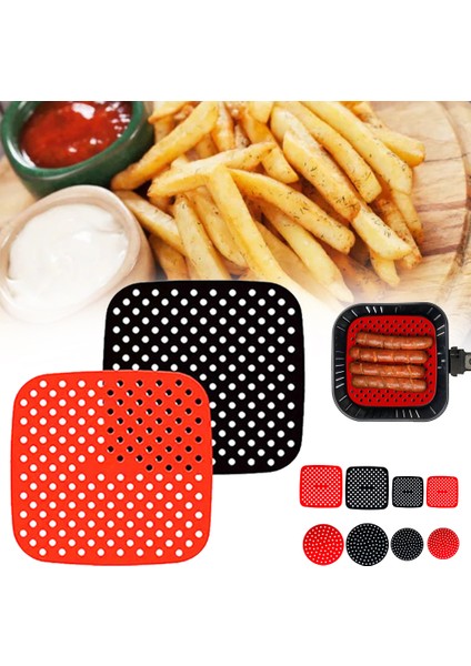 16X16CM Sarı Stil Hava Fritez Reusable Kağıt Olmayan Yapışmaz Silikon Mat Steamer Yuvarlak Dayanıklı Fırın Matları Mutfak Hava Fritez Pişirme Aksesuarları (Yurt Dışından)