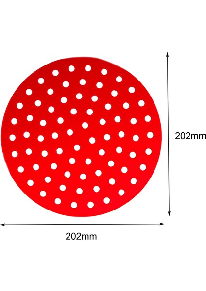 Kırmızı 20,2 cm Stili Hava Fritez Reusable Kağıt Olmayan Yapışmaz Silikon Mat Steamer Yuvarlak Dayanıklı Fırın Matları Mutfak Hava Fritez Pişirme Aksesuarları (Yurt Dışından)