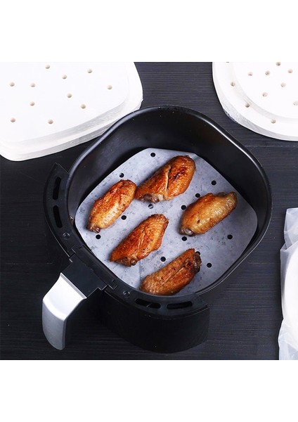 23 cm Kahverengi-R Stili Hava Fritözü Liner Kare Hava Fritözü Kağıt Inç Tek Kullanımlık Fırın Kağıtları Delikli Pergament Kağıtlar Buhar Matı (Yurt Dışından)
