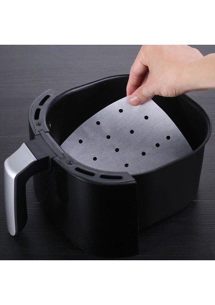 23 cm Kahverengi-R Stili Hava Fritözü Liner Kare Hava Fritözü Kağıt Inç Tek Kullanımlık Fırın Kağıtları Delikli Pergament Kağıtlar Buhar Matı (Yurt Dışından)