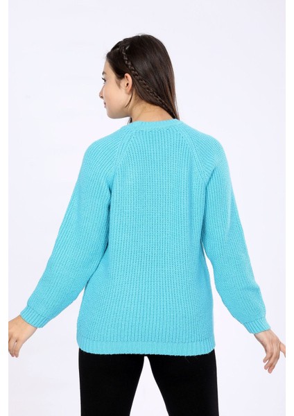 Kız Çocuk Regular Fit Basic Triko Kazak 4-13 Yaş