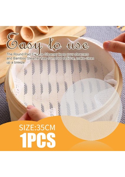35CM 1pc Tarzı 3 Boyut Yuvarlak Yapışmaz Silikon Buharlı Tabaka Beyaz Dim Sum Kağıdı Ev Restoran Buharlı Mat Mutfak Pişirme Araçları cm (Yurt Dışından)