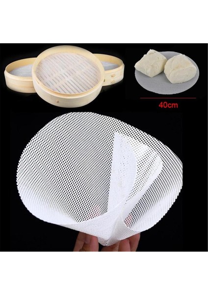 40CM Tarzı 1 Adet Yeniden Kullanılabilir Yuvarlak Mantı Matı Buharlı Kağıt Silikon Buharlı Olmayan Yapışmaz Pedler Fırın Pastacılık File Mat Pişirme Araçları (Yurt Dışından)