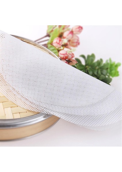 40CM Tarzı 1 Adet Yeniden Kullanılabilir Yuvarlak Mantı Matı Buharlı Kağıt Silikon Buharlı Olmayan Yapışmaz Pedler Fırın Pastacılık File Mat Pişirme Araçları (Yurt Dışından)