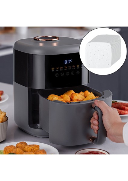 8.5 Inç Tarzı Beyaz Mutfak Aksesuarları Hava Fritözü Liner Tencere Yağ Kağıdı Delikli Olmayan Yapışmaz Mat Inç Pişirme ve Buharlama Için (Yurt Dışından) modelleri
