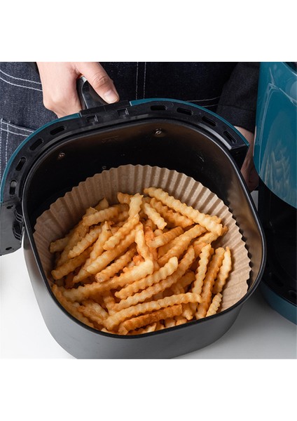 25 Adet Kahverengi Tarzı Hava Fritözü Tek Kullanımlık Kağıt Tabanlı Mat Buharlı Yuvarlak Kağıt Fırın Matları Mutfak Fırın Aksesuarları (Yurt Dışından)