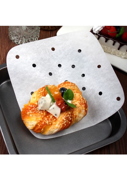 18CM Tarzı Hava Fritözü Liner Kare Hava Fritözü Kağıt Inç Tek Kullanımlık Fırın Kağıtları Delikli Pergament Kağıtlar Buhar Matı (Yurt Dışından)