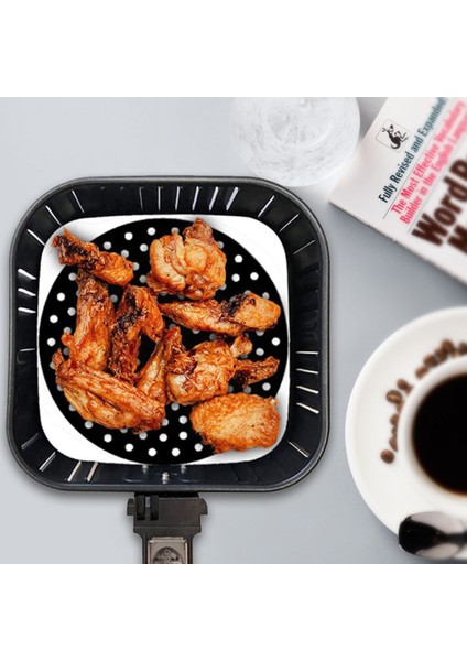 16.5cm Sarı Stil Hava Fritez Reusable Kağıt Olmayan Yapışmaz Silikon Mat Steamer Yuvarlak Dayanıklı Fırın Matları Mutfak Hava Fritez Pişirme Aksesuarları (Yurt Dışından)