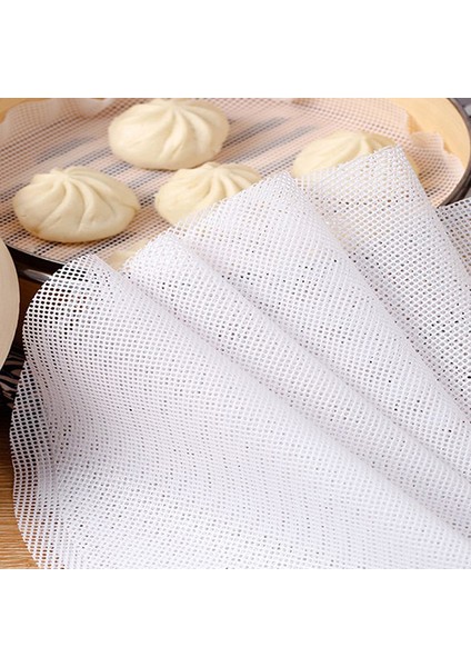G Tarzı 3 Parça Yuvarlak Yapışmaz Silikon Buhar Tabağı Beyaz Dim Sum Kağıt Ev Restoran Buharlı Mat Mutfak Pişirme Araçları (Yurt Dışından)