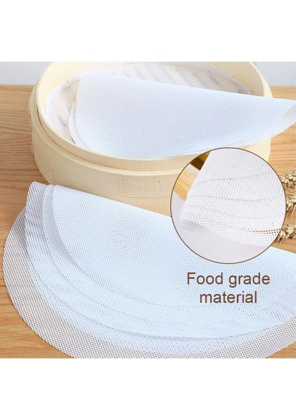 1 Adet 20CM Tarzı cm Yuvarlak Yapışmaz Silikon Buharlığa Mat Yeniden Kullanılabilir Beyaz Dim Sum Kağıdı Ev Restoran Buharlıklar Mat Mutfak Pişirme Araçları (Yurt Dışından) fırsatları